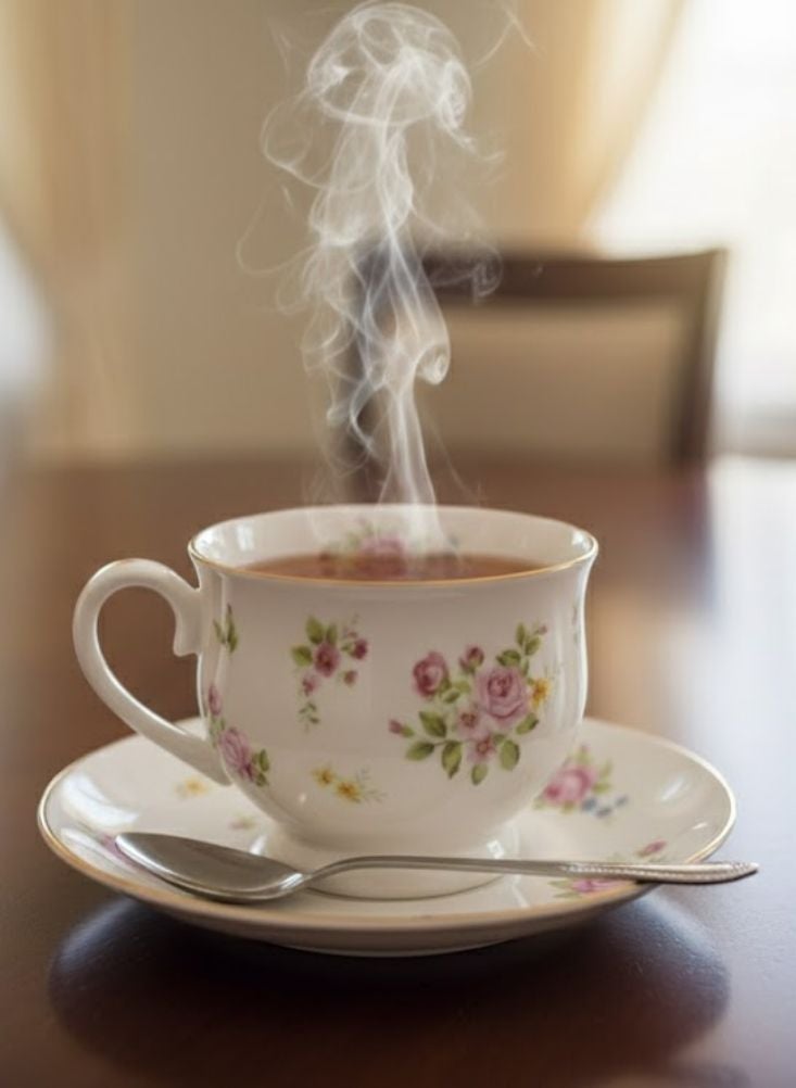 Premium Floral Porcelain Tea Cup & Saucer Set – 6 Cups with 6 Saucers, Elegant Serving Set - Image 2